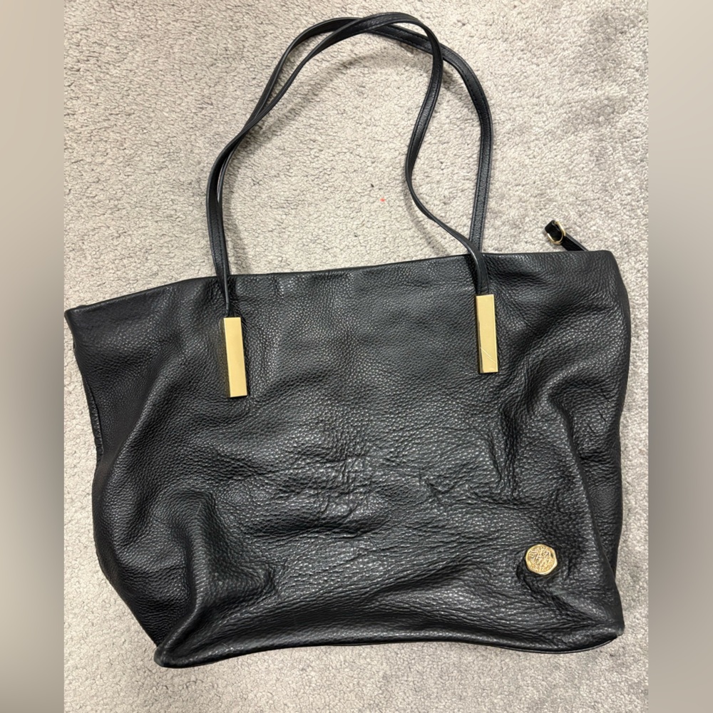 Vince Camuto Black Leather Tote Bag